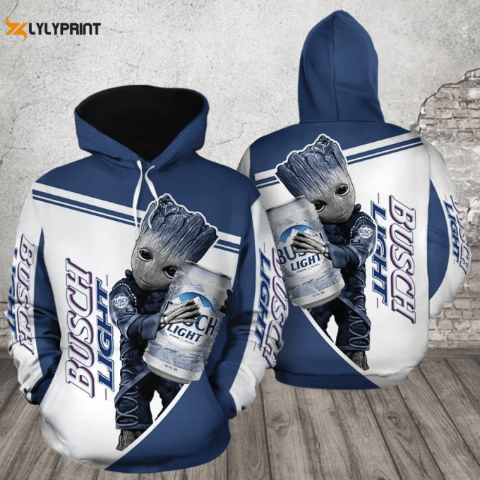 Groot Hug Busch Light 3D All Over Print Hoodie, Zip Hoodie 1