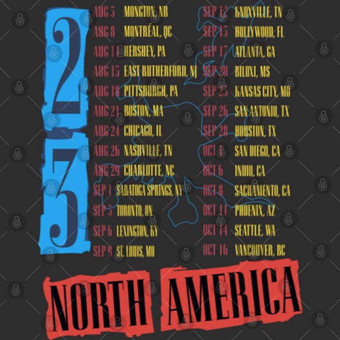 Guns N Roses T-Shirt: North American World Tour 2023 - Shop Now! 4