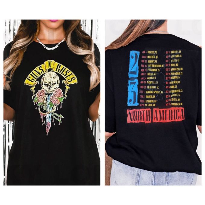 Guns N Roses T-Shirt: North American World Tour 2023 - Shop Now! 5
