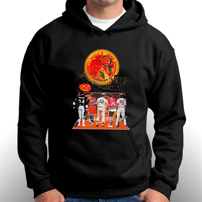 Halloween Chicago Sports Teams Players Signatures T-Shirt Hoodie Gift For Men And Women 4