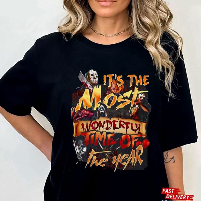 Horror Chracters Halloween It’s The Most Wonderful Time Of The Year Shirt 4