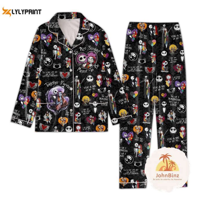 Jack And Sally Pajamas, Jack Skellington Pyjamas, Nightmare Before Christmas 1