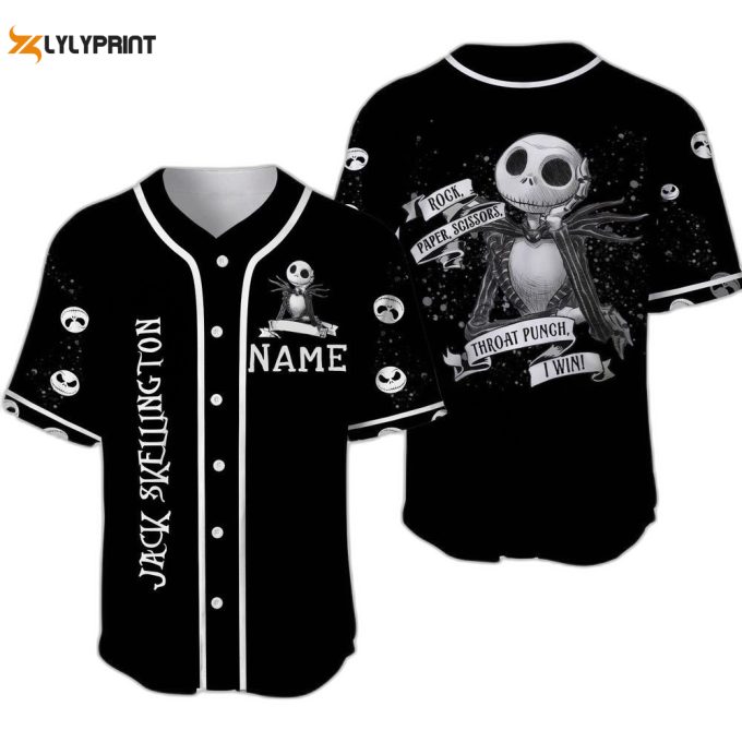 Jack Skelllington Baseball Jersey For Men Women, Nightmare Before Xmas Halloween Jersey 1