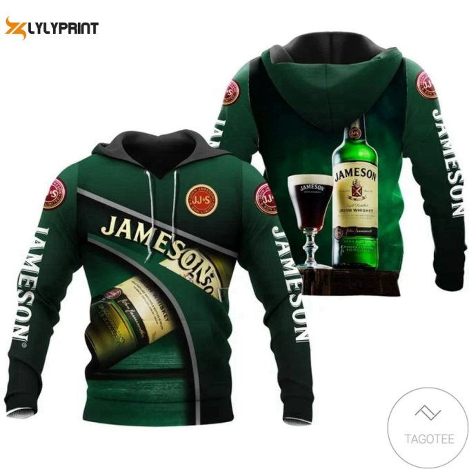 Jameson Irish Whiskey 3D All Over Print Hoodie, Zip Hoodie 1