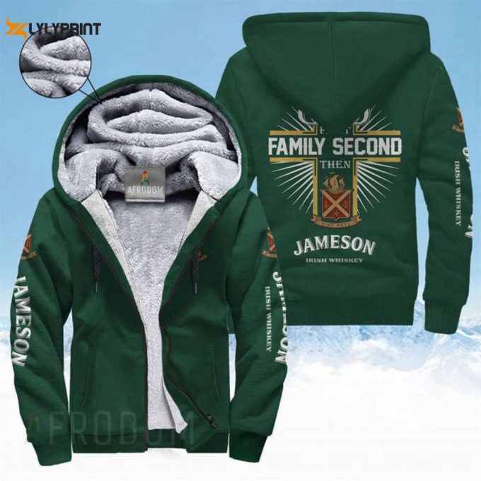 Jameson Irish Whiskey Fleece Zip Up 3D All Over Print Hoodie, Zip Hoodie 1