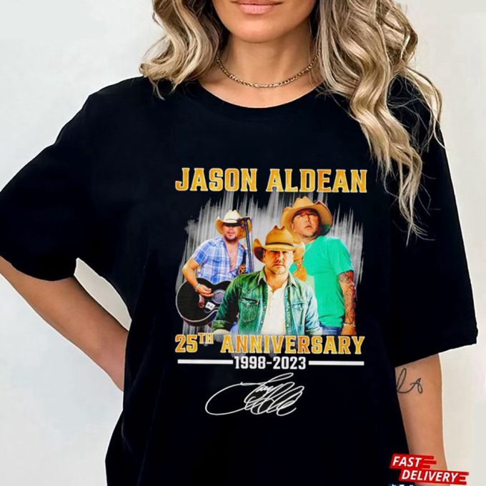 Jason Aldean 25Th Anniversary 1998-2023 Signature T-Shirt Gift For Men Women 4