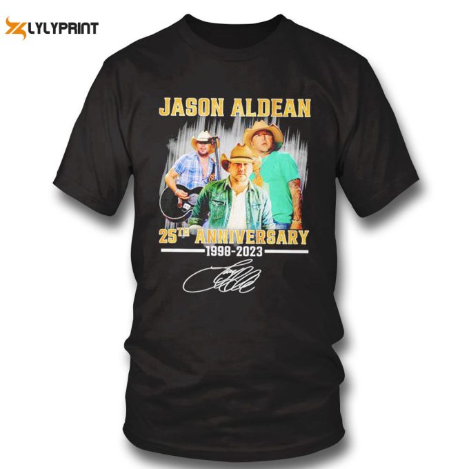 Jason Aldean 25Th Anniversary 1998-2023 Signature T-Shirt Gift For Men Women 1