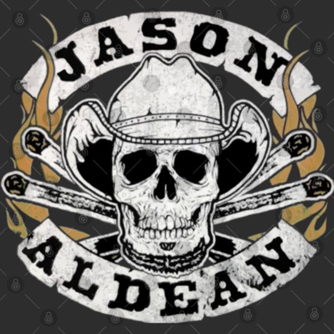 Jason Aldean Cowboys Skull Boots &Amp; Hat T-Shirt: Album Tour 2023 Shirt 3