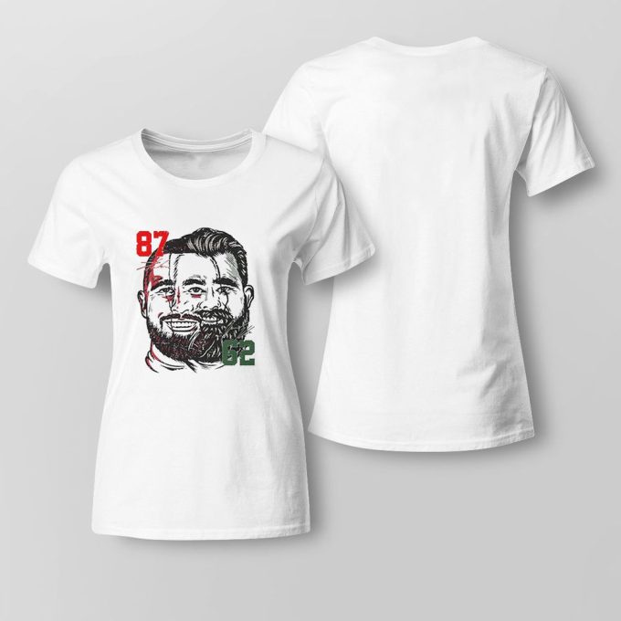 Jason Kelce Travis Kelce Face Signatures T-Shirt Longsleeve Gift For Men Women 2