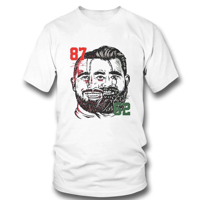 Jason Kelce Travis Kelce Face Signatures T-Shirt Longsleeve Gift For Men Women 3