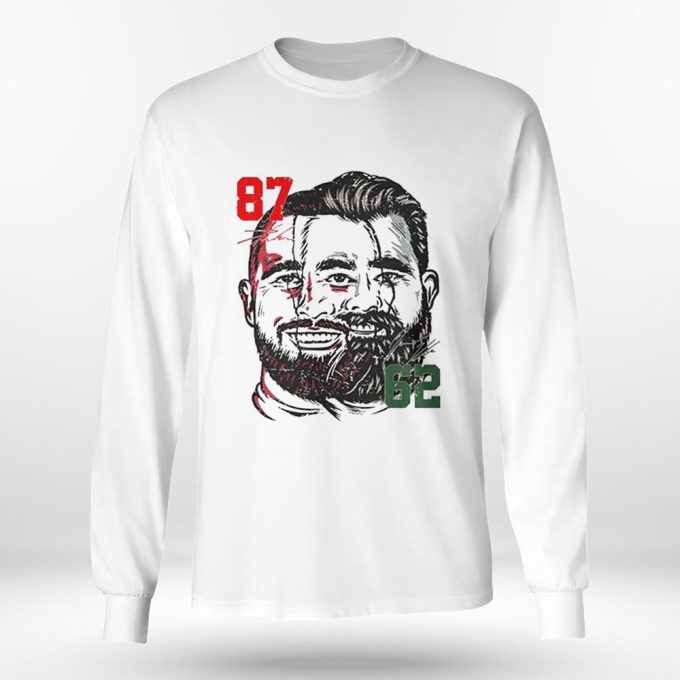 Jason Kelce Travis Kelce Face Signatures T-Shirt Longsleeve Gift For Men Women 4