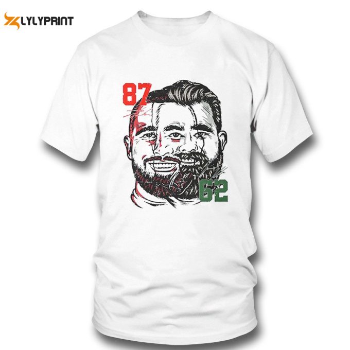 Jason Kelce Travis Kelce Face Signatures T-Shirt Longsleeve Gift For Men Women 1