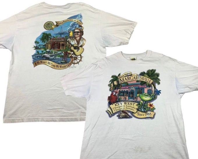 Authentic Margaritaville Key West T-Shirt By Jimmy Buffett: Vibrant Graphic Design For Island Paradise Lovers 5