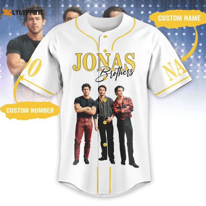 Jonas Brothers Albums Personalized Baseball Jersey, Pop Rock Band Jersey Tee, Music Merch Concert, Jonas Brothers Fan Gift 1