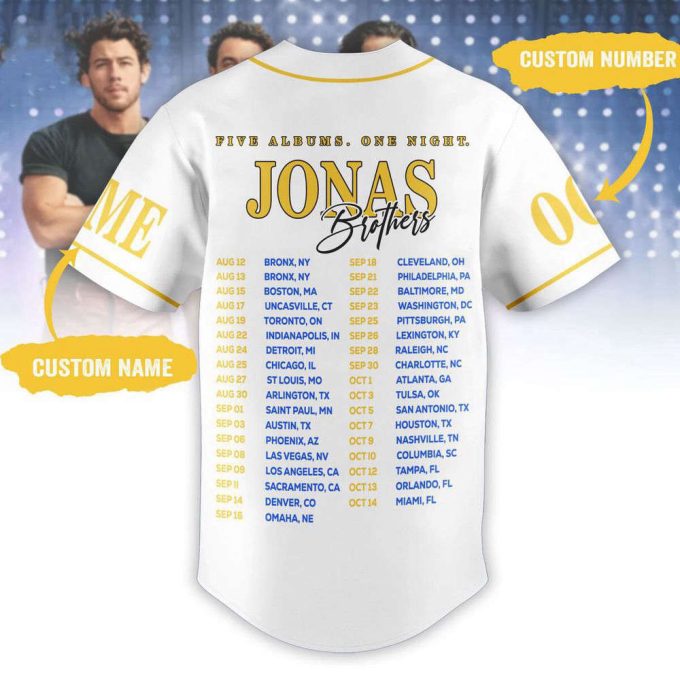 Jonas Brothers Albums Personalized Baseball Jersey, Pop Rock Band Jersey Tee, Music Merch Concert, Jonas Brothers Fan Gift 2