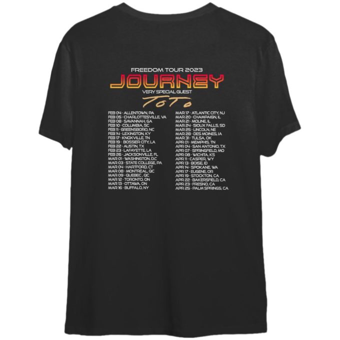 Journey 2023 Freedom Tour T-Shirt Featuring Special Guest Toto: Get Yours Now! 2