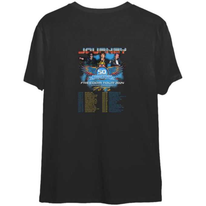 Journey 2024 Tour Freedom T-Shirt Toto Concert S-3Xl Gift Shirt Fans Music Band 2