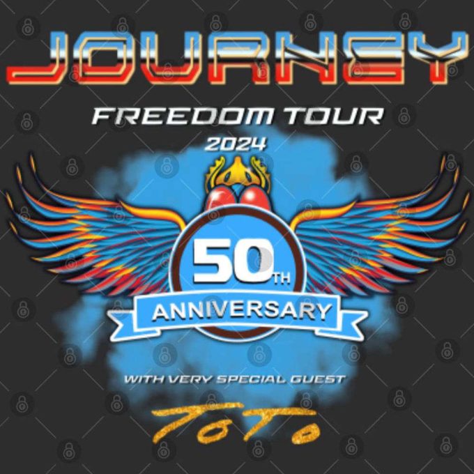 Journey 2024 Tour Freedom T-Shirt Toto Concert S-3Xl Gift Shirt Fans Music Band 3