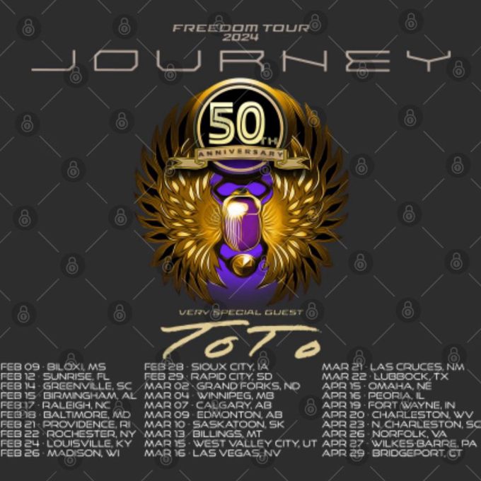 Journey Freedom Tour 2024 Shirt, Journey With Toto 2024 Concert Shirt 4