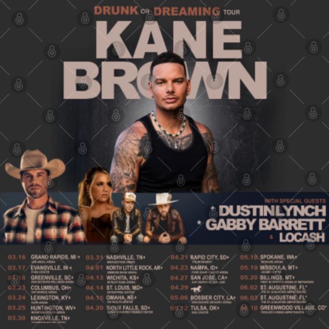 Kane Brown Shirt, Drunk Or Dreaming Tour 2023 Tee Tops Crewneckgift For Men And Women 4