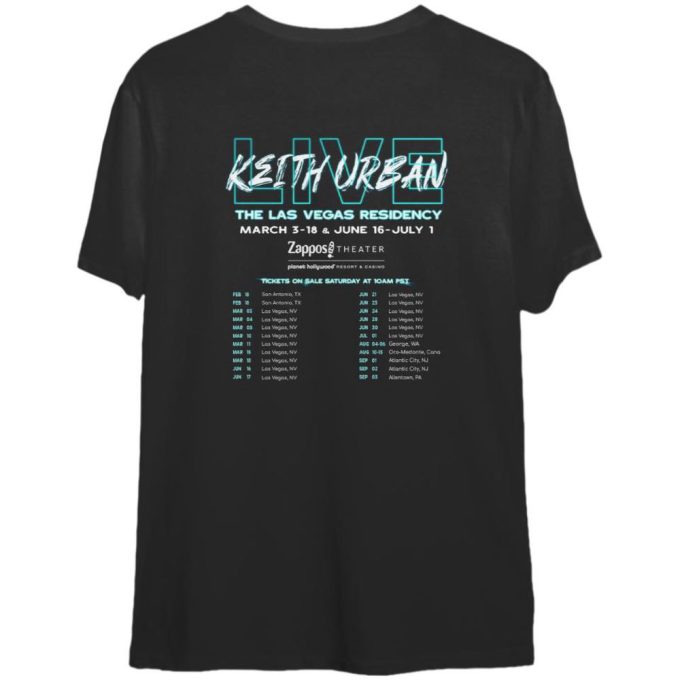 Keith Urban Tour 2023: Las Vegas Residency Double Sided T Shirts 2