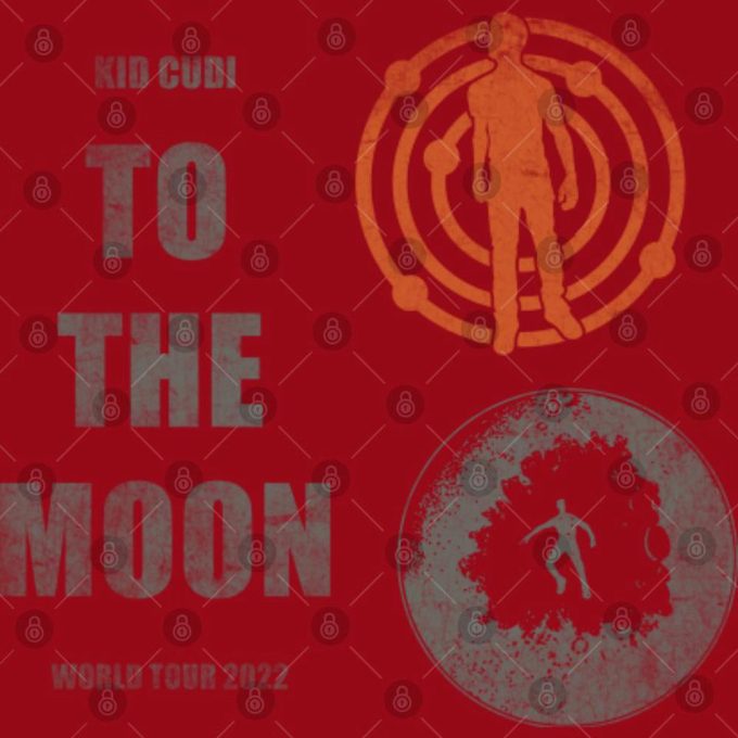 Kid Cudi To The Moon World Tour 2022 Double Sided T Shirts, Kid Cudi X Nasa Double Sided T Shirts 4