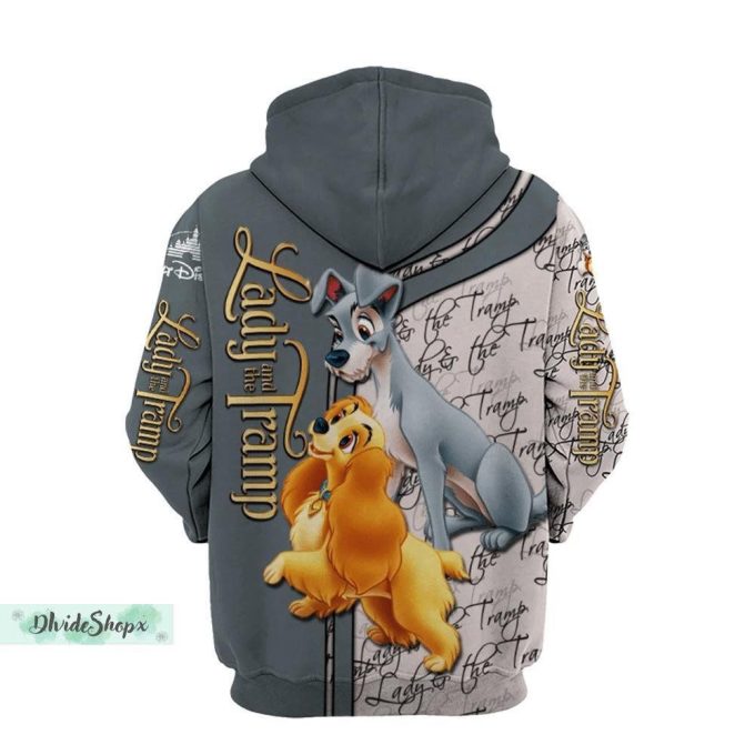 Lady Tramp 3D Hoodies, Lady The Tramp Hoodie, Disney Couple Hoodies, Disney Lady Aesthetic Hoodie, Couple Gifts 2