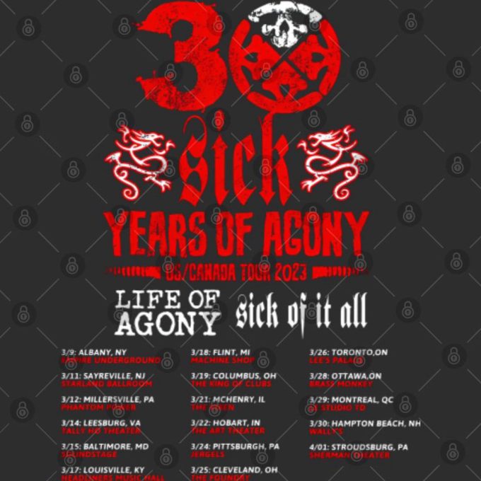 Life Of Agony Shirt Sick Of It All Shirt 30 Stick Years Of Agony Shirtgift For Men And Women 4