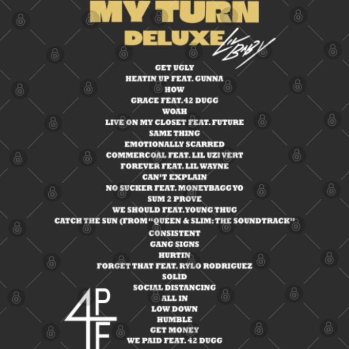 Lil Baby My Turn Album Cover Tee, My Turn Album Tracklist Shirt 4