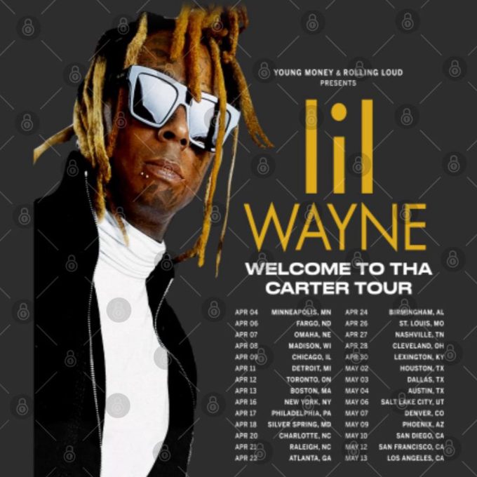 Lil Wayne Rapper The North America Tour 2024 Tee, Lil Wayne Concert 2024 Shirt Gift For Men And Women