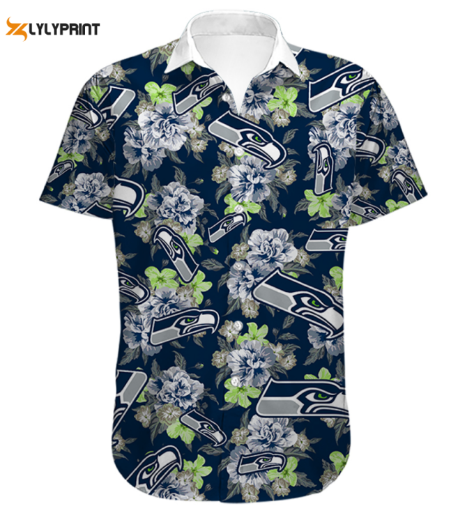 Men’s Seattle Seahawks Hawaiian Shirt Tropical 1