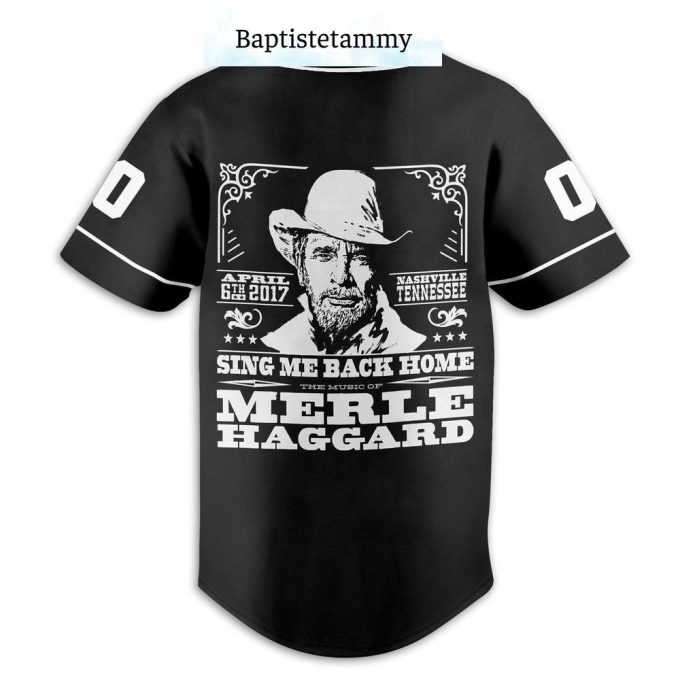 Merle Haggard Baseball Jersey For Men Women, Sing Me Back Home Jersey 2