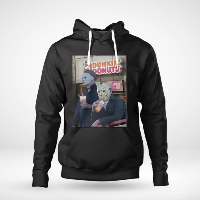 Michael Myers And Jason Voorhees Drink Dunkin Donuts Shirt Gift For Men Women 3