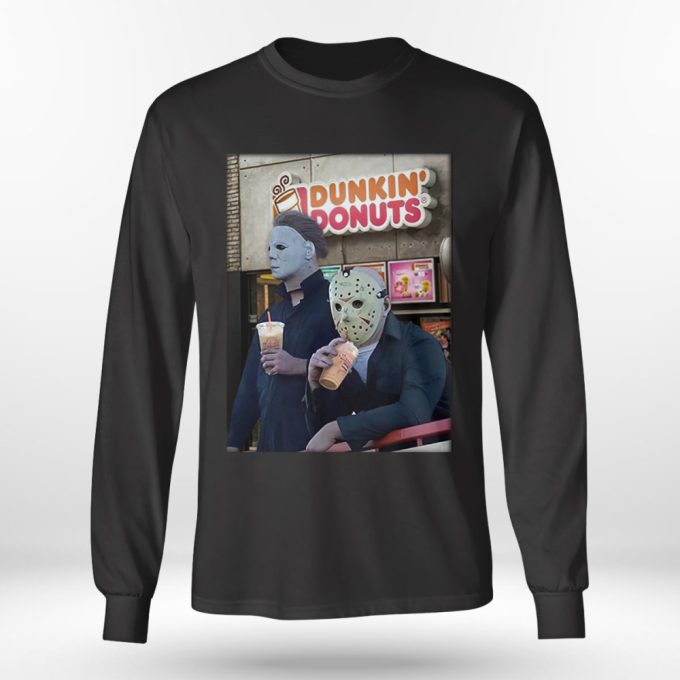 Michael Myers And Jason Voorhees Drink Dunkin Donuts Shirt Gift For Men Women 4