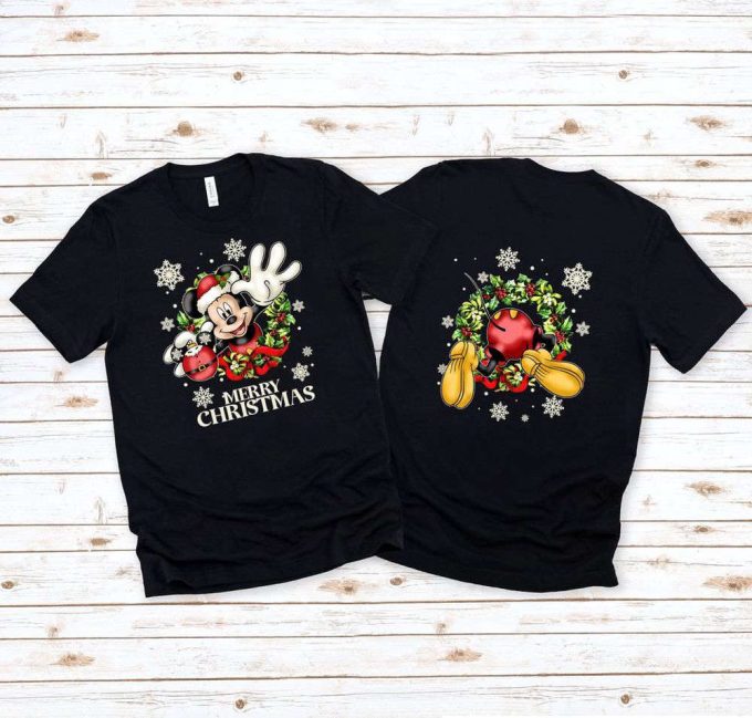 Mickey Mouse Disney Christmas T-Shirt, Christmas Double Sided T-Shirt 5