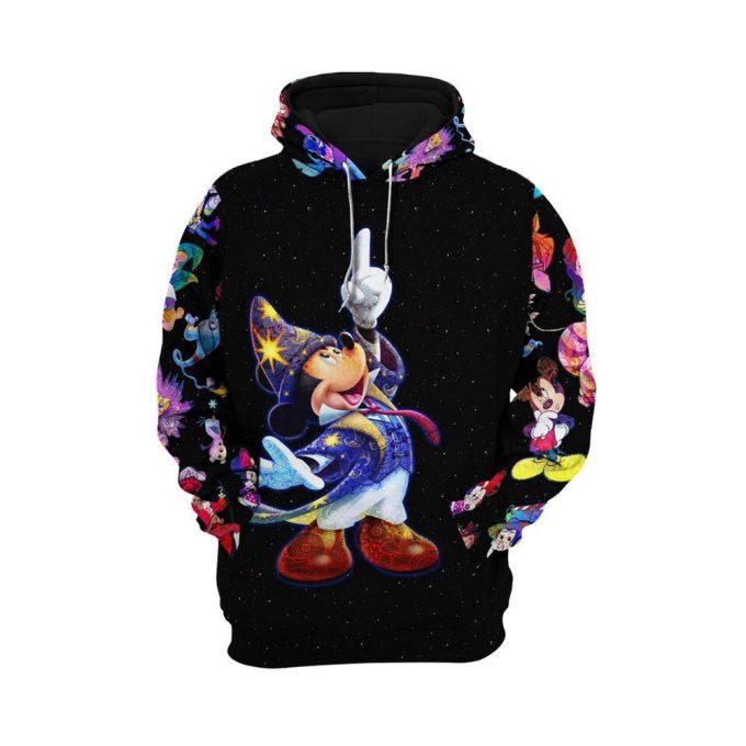 Mickey Mouse Fantasia Galaxy Night Sky Patterns Hoodie 3