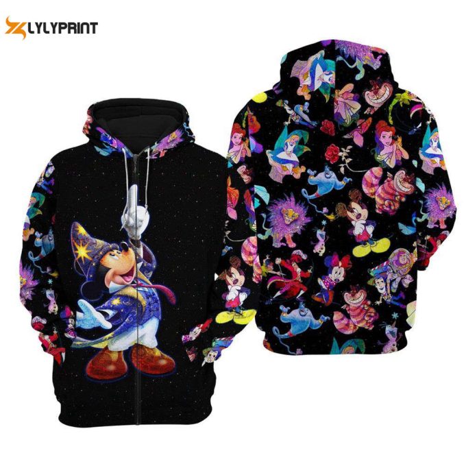 Mickey Mouse Fantasia Galaxy Night Sky Patterns Hoodie 1