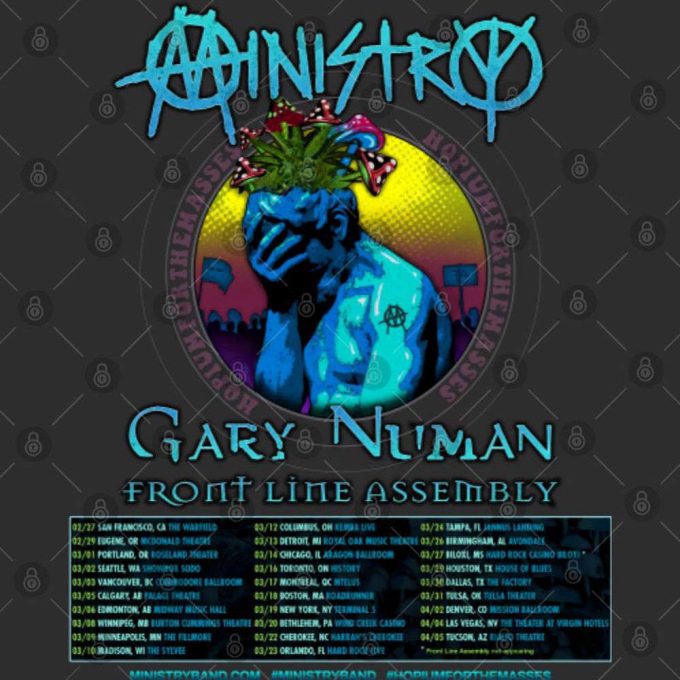 Ministry Spring 2024 Tour With Gary Numan And Front Line Assembly T-Shirt 5