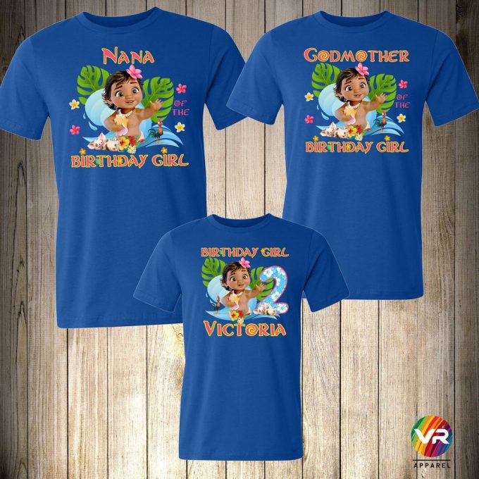 Moana Birthday Shirts Matching Birthday Birthday Girl Shirt Baby Moana Family Birthday Shirt Gift For Men And Women 3