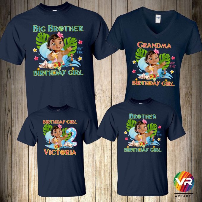 Moana Birthday Shirts Matching Birthday Birthday Girl Shirt Baby Moana Family Birthday Shirt Gift For Men And Women 4