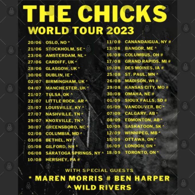 Music Shirt The Chicks World Tour 2023 With Special Guests T Shirt 4