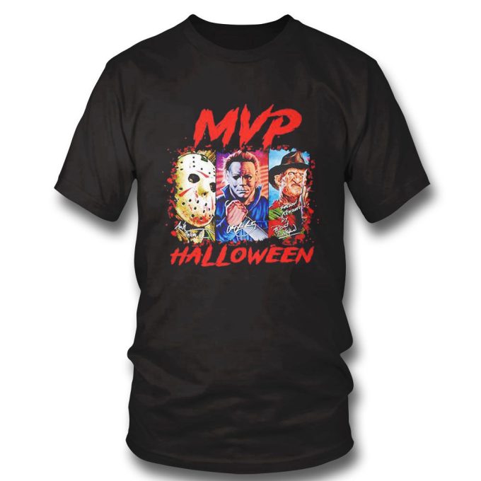 Mvp Halloween Jason Voohees Michael Myers Freddy Krueger Signatures Shirt Hoodie, Long Sleeve, Tank Top Gift For Men Women 2