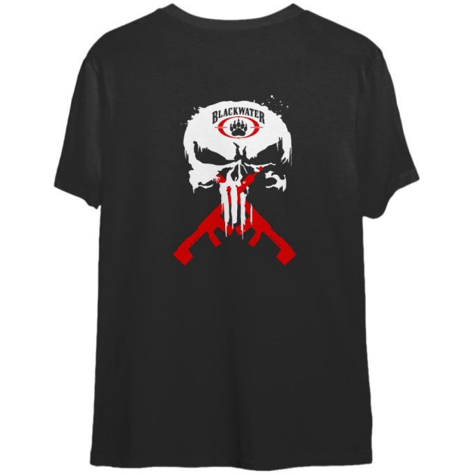 Exclusive Blackwater Academi Triple Canopy Skull T-Shirt: Double Sided Design 2