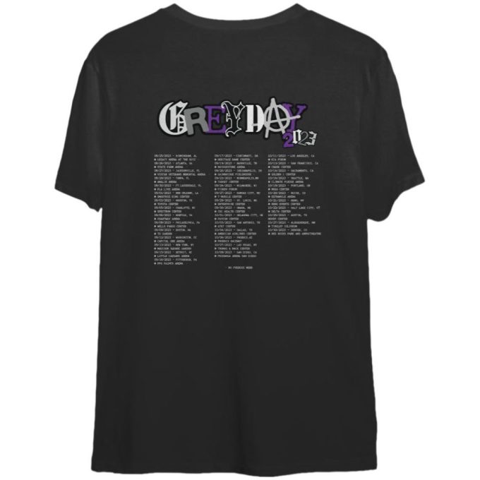 New Date 2-Sides Grey Day Tour 2023 T-Shirt 2