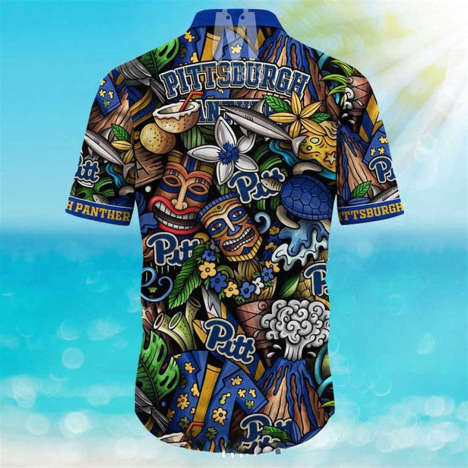 New Pittsburgh Panthers Ncaa Mens Floral Button Up Hawaiian Shirt 7