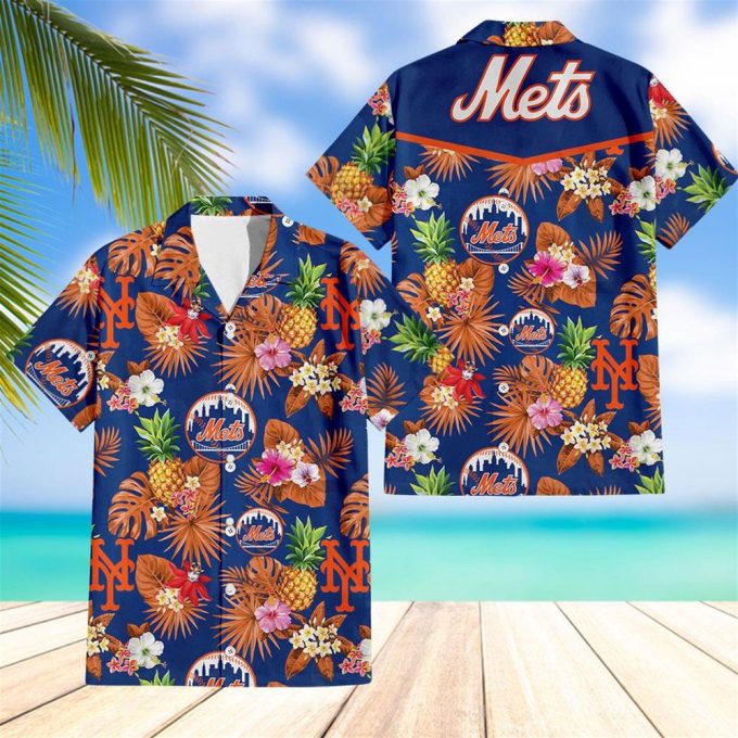 New York Mets Pineapple Tropical Hawaiian Shirt 5