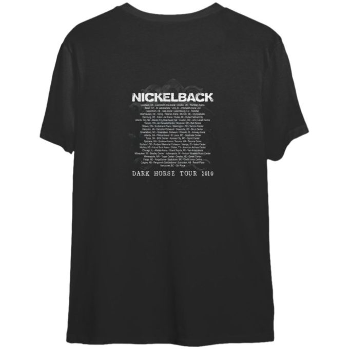 Official Nickelback Dark Horse Tour 2010 Shirt - Authentic Band T-Shirt 2