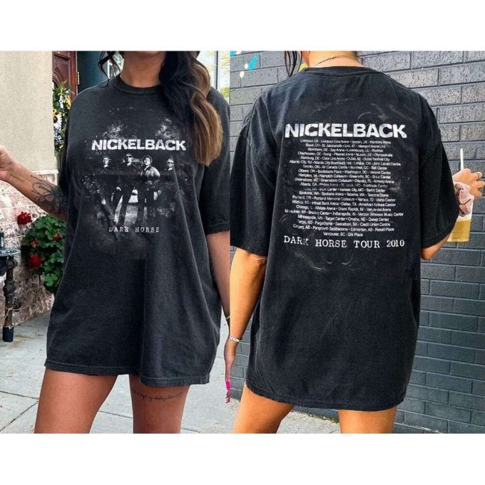 Official Nickelback Dark Horse Tour 2010 Shirt - Authentic Band T-Shirt 4