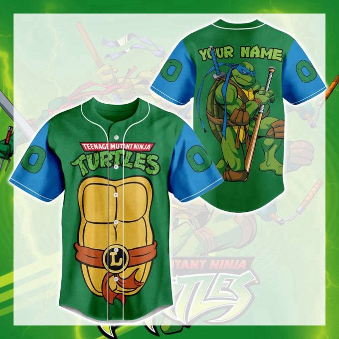 Ninja Turtle Baseball Jersey, Ninja Turtle Jersey Shirt 2