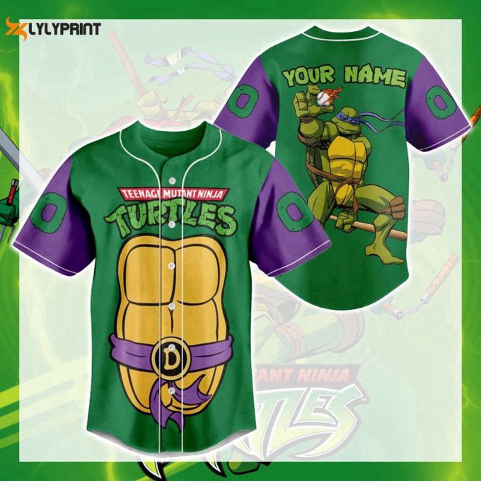 Ninja Turtle Baseball Jersey, Ninja Turtle Jersey Shirt 1